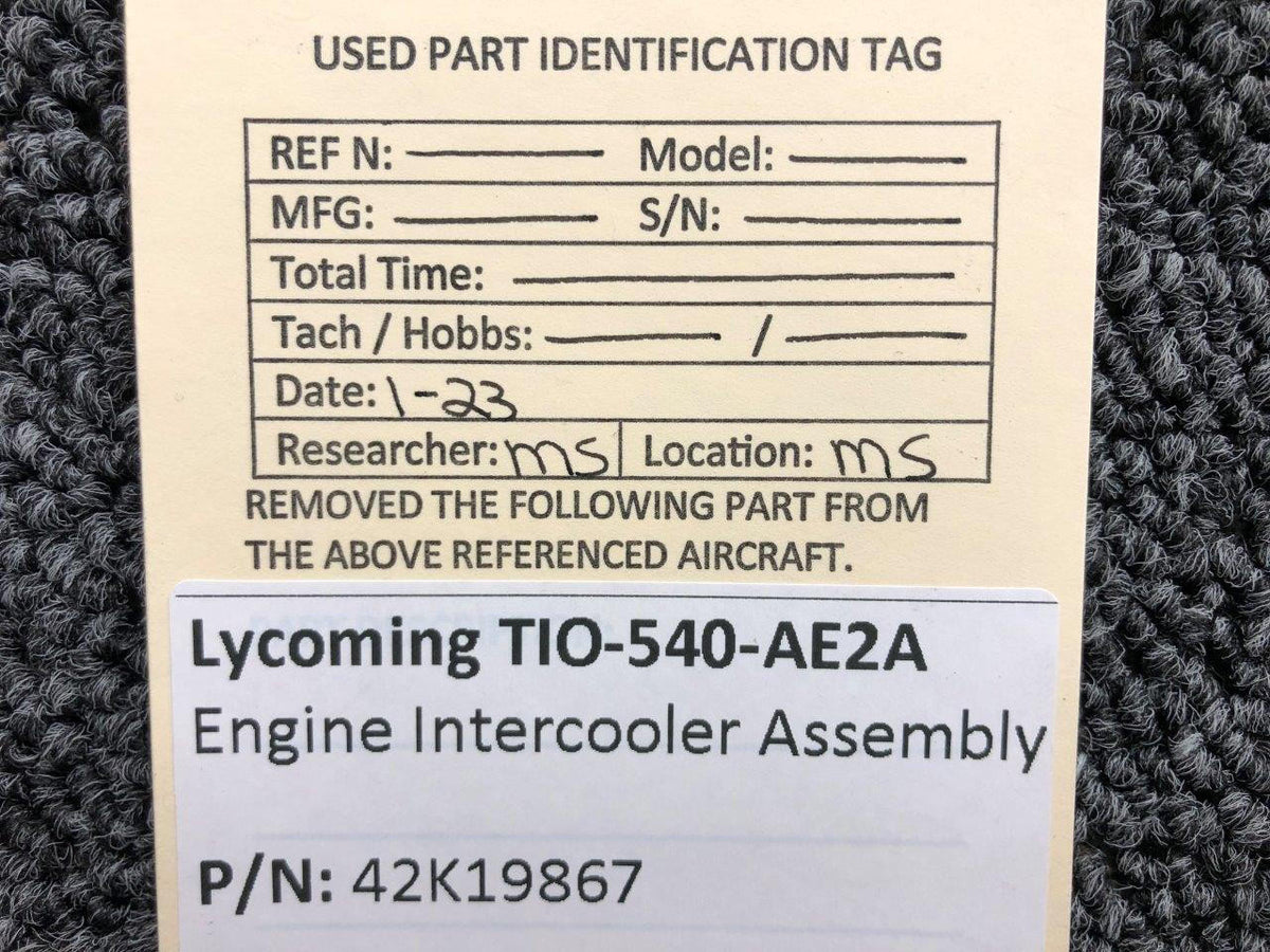 Niagara 42K19867 Lycoming TIO-540-AE2A NDM Engine Intercooler Assembly (Damaged)