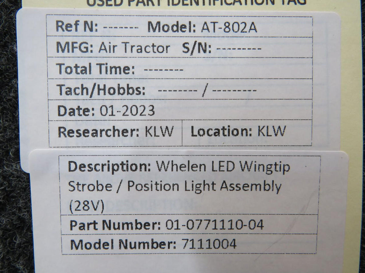 Whelen 01-0771110-04 Whelen 7111004 LED Wing Tip Strobe and Position Light Assy (28V)