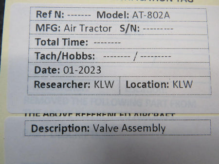 Air Tractor AT-802A Valve Assembly