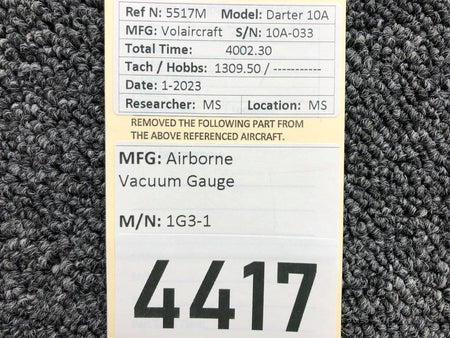 Airborne 1G3-1 Airborne Vacuum Gauge