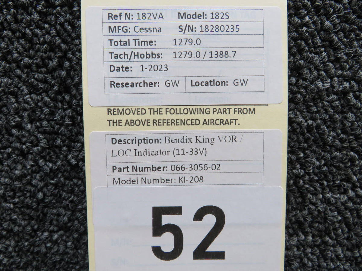 Bendix King 066-3056-02 Bendix King KI-208 VOR-LOC Indicator (Volts: 11-33)