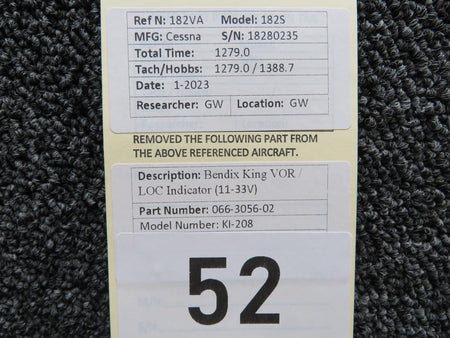 Bendix King 066-3056-02 Bendix King KI-208 VOR-LOC Indicator (Volts: 11-33)