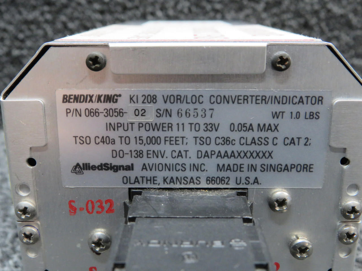 Bendix King 066-3056-02 Bendix King KI-208 VOR-LOC Indicator (Volts: 11-33)