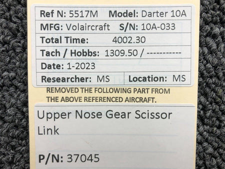 Volairecraft 37045 Volaircraft 10A Upper Nose Gear Scissor Link