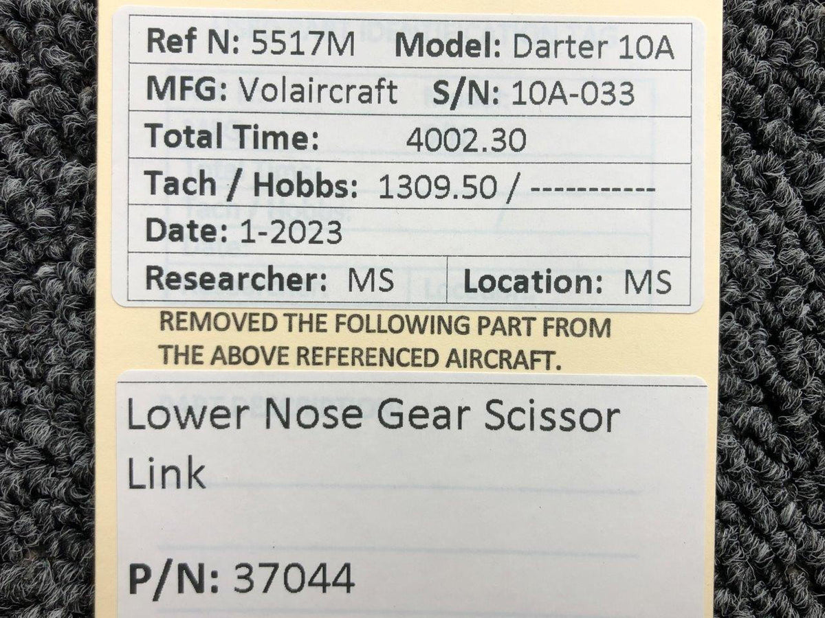 Volairecraft 37044 Volaircraft 10A Lower Nose Gear Scissor Link