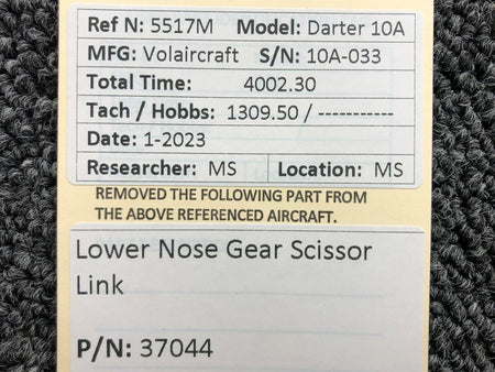 Volairecraft 37044 Volaircraft 10A Lower Nose Gear Scissor Link