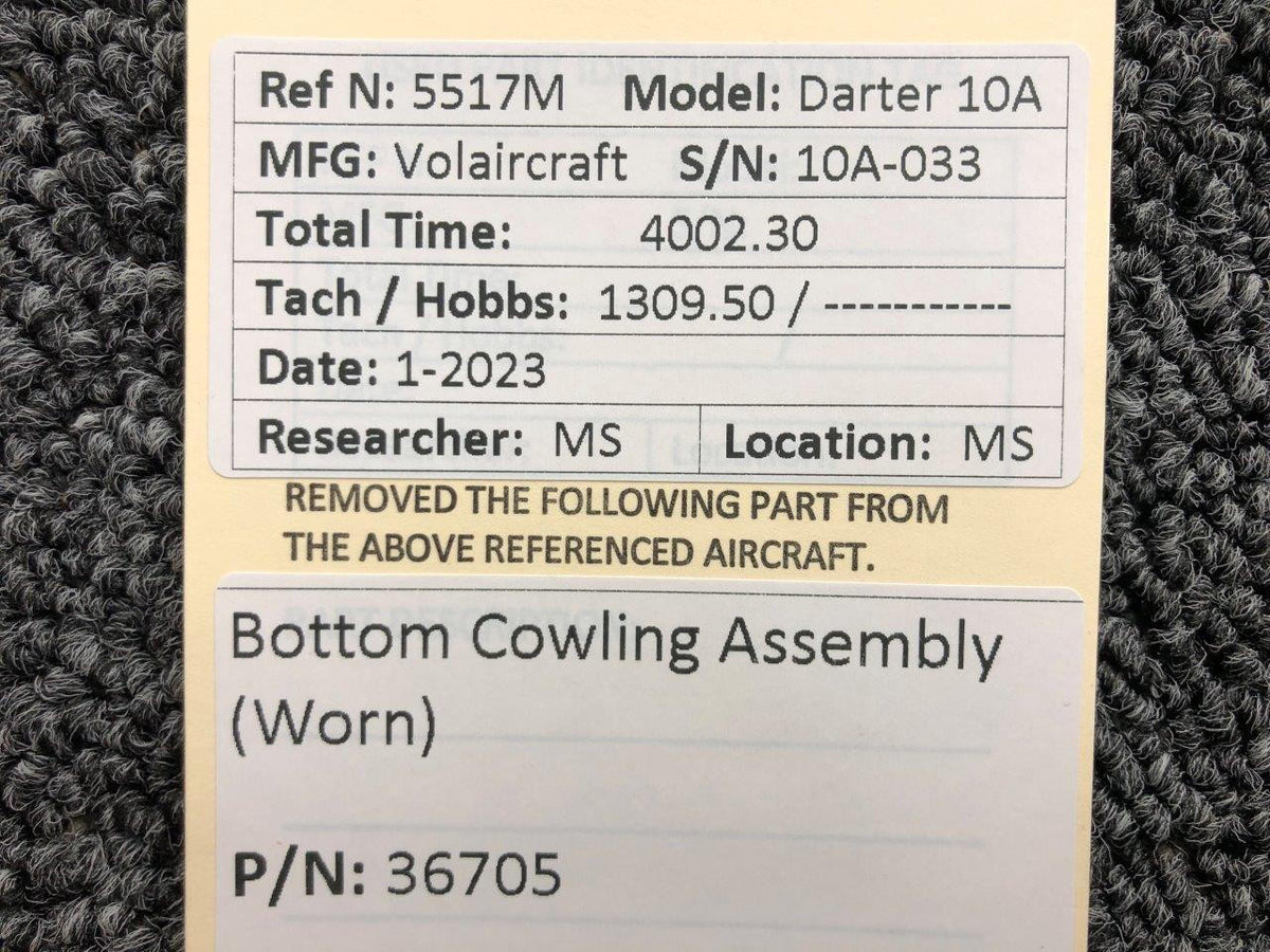 Volairecraft 36705 Volaircraft 10A Lower Cowling Assembly (Worn)