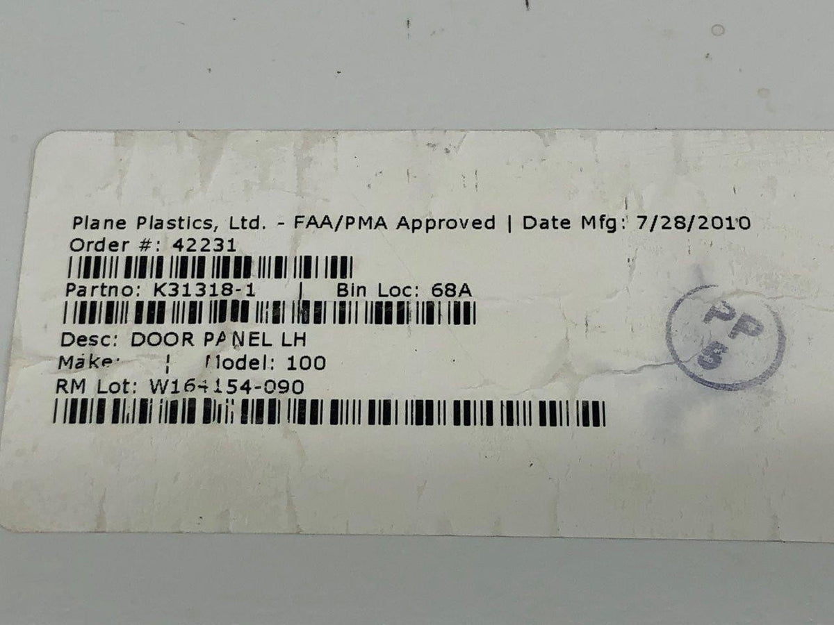 Plane Plastics K31318-1 Plane Plastics LTD Interior Door Panel LH (Fragile)