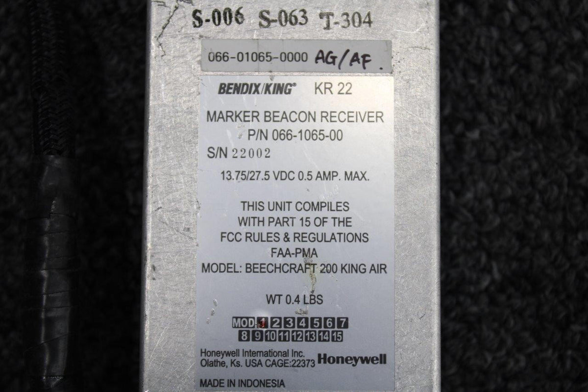 King Radio 066-1065-00 King Radio KR-22 Marker Beacon Receiver with Mods and Extra Switch