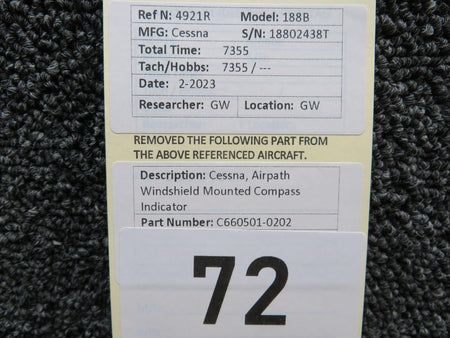 Airpath Instruments C660501-0202 Cessna, Airpath Windshield Mounted Compass Indicator