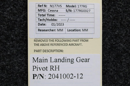 Cessna Aircraft Parts 2041002-12 Cessna 177RG Main Landing Gear Pivot RH