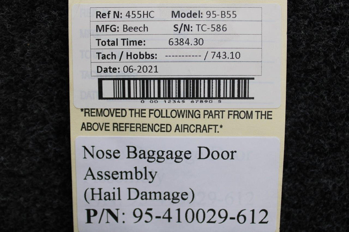 Beechcraft Parts 95-410029-612 Beechcraft 95-B55 Nose Baggage Door Assembly