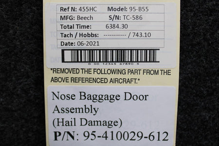 Beechcraft Parts 95-410029-612 Beechcraft 95-B55 Nose Baggage Door Assembly