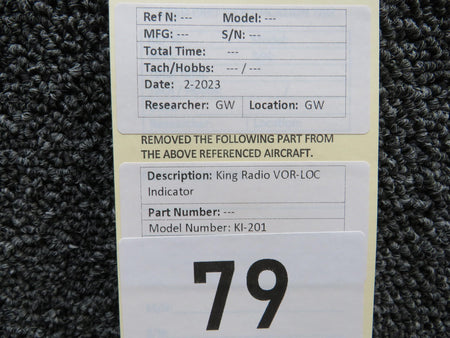 King Radio KI-201 King Radio VOR / LOC Indicator (Scratched Glass)