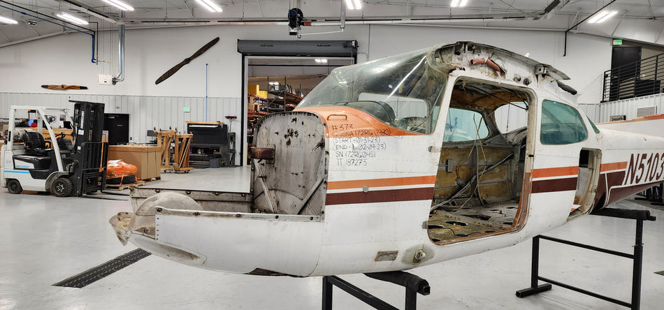 Cessna 172RG Fuselage with Bill of Sale, Airworthiness, Logs, & Data Tag