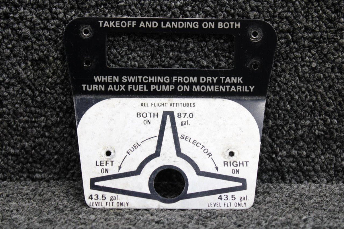 Cessna Aircraft Parts 2105028-2 Cessna 210N Fuel Selector Placard