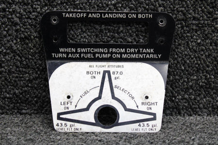 Cessna Aircraft Parts 2105028-2 Cessna 210N Fuel Selector Placard
