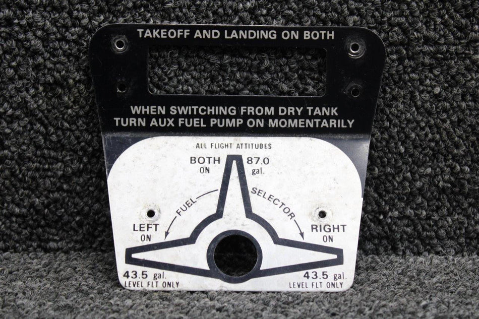 Cessna Aircraft Parts 2105028-2 Cessna 210N Fuel Selector Placard