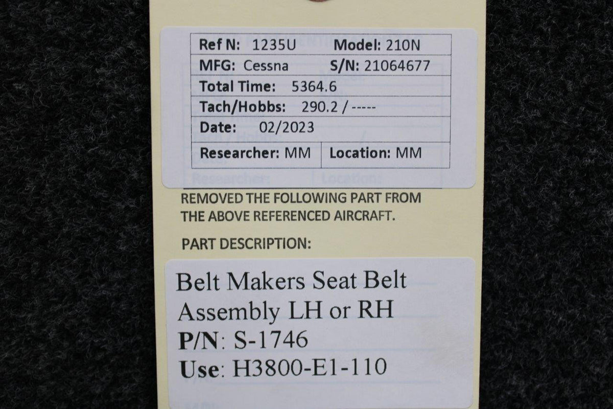 Belt Makers  S-1746 (Use: H3800-E1-110) Belt Makers Seatbelt Assembly LH or RH