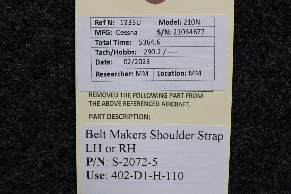 Belt Makers  S-2072-5 (Use: 402-D1-H-110) Belt Makers Shoulder Strap LH or RH