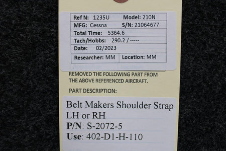 Belt Makers  S-2072-5 (Use: 402-D1-H-110) Belt Makers Shoulder Strap LH or RH