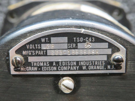Edison 203-1B9B9B9K Edison Compressor Temperature Indicator (Volts: 28)