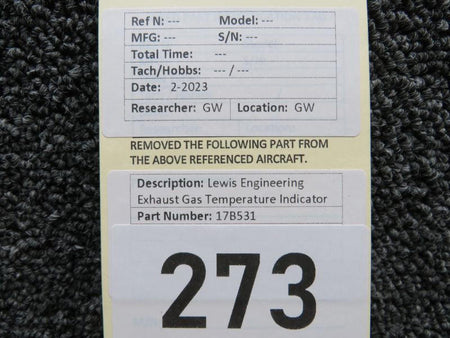 Lewis Engineering 17B531 Lewis Engineering Exhaust Gas Temperature Indicator