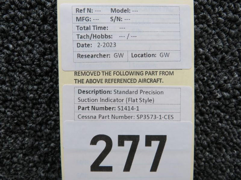 Standard Precision S1414-1 (Alt: SP3573-1-CES) Standard Precision Suction Indicator (Flat Style)