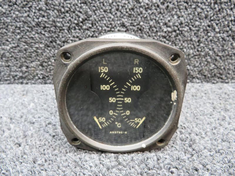 Electric Auto-Lite 10736-A (Alt: AN5795T6A) Electric Auto-Lite Dual Temperature Indicator (12 or 24V)