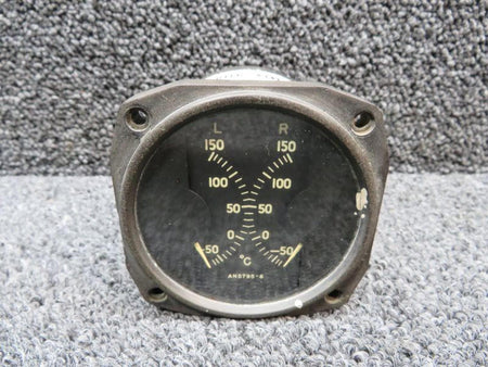 Electric Auto-Lite 10736-A (Alt: AN5795T6A) Electric Auto-Lite Dual Temperature Indicator (12 or 24V)