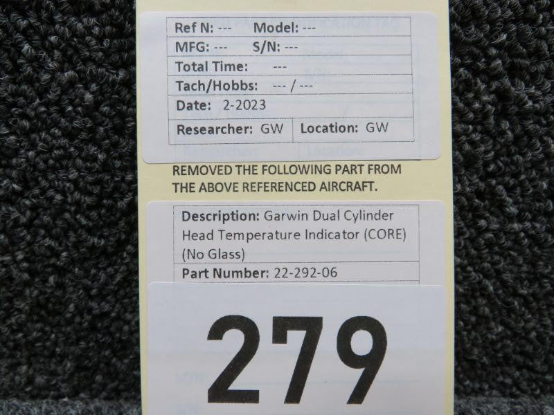 Garwin 22-292-06 Garwin Dual Cylinder Head Temperature Indicator (CORE) (No Glass)