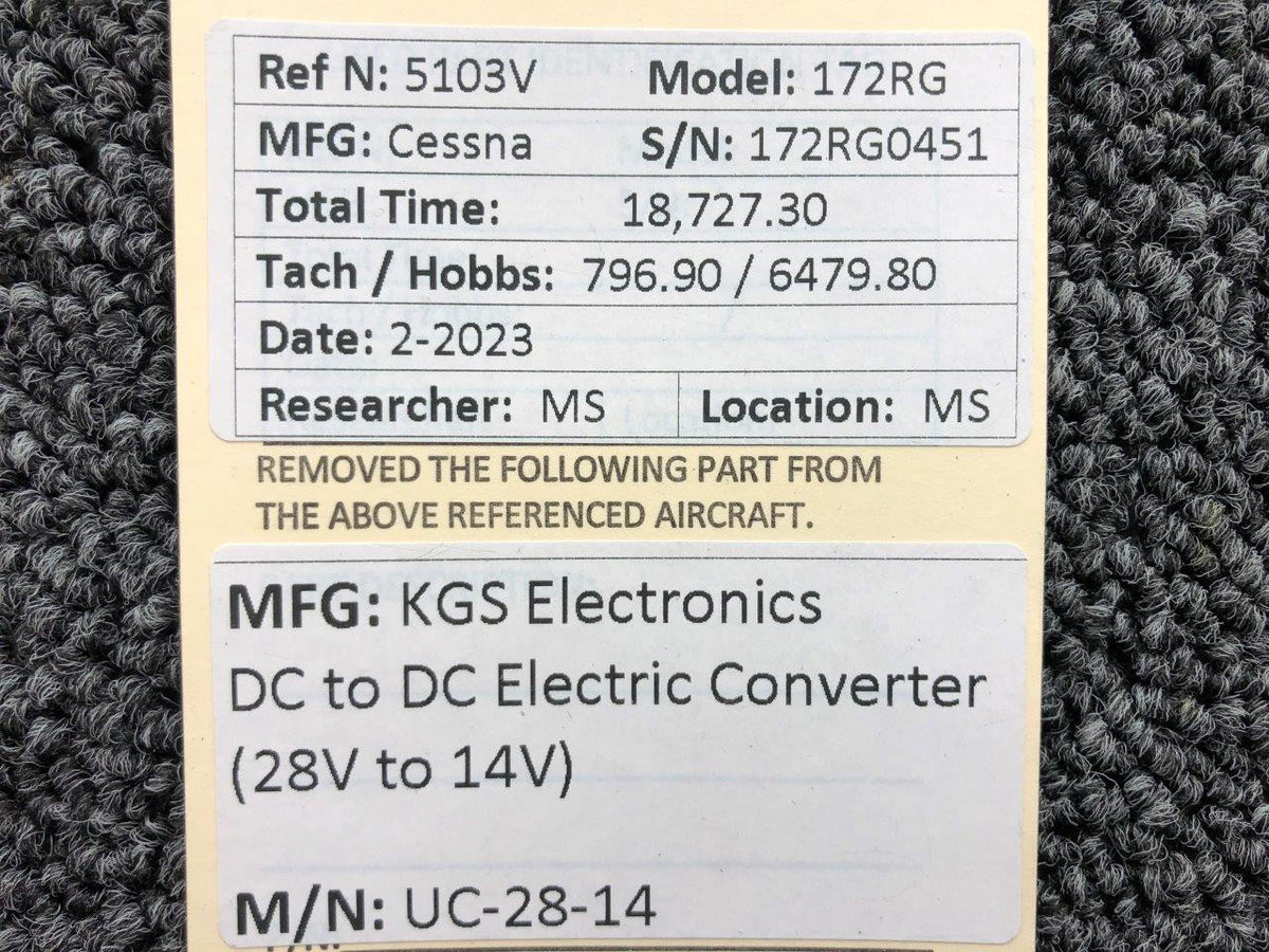KGS Electronics UC-28-14 KGS Electronics DC to DC Electric Converter (28V to 14V)