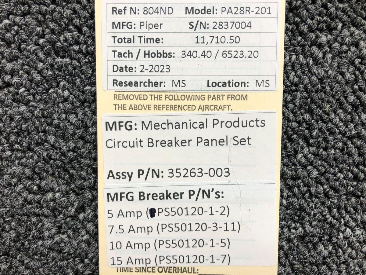 Mechanical Products 35263-003 Mechanical Products Push to Reset Circuit Breaker Panel Set