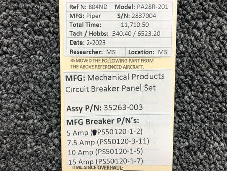 Mechanical Products 35263-003 Mechanical Products Push to Reset Circuit Breaker Panel Set