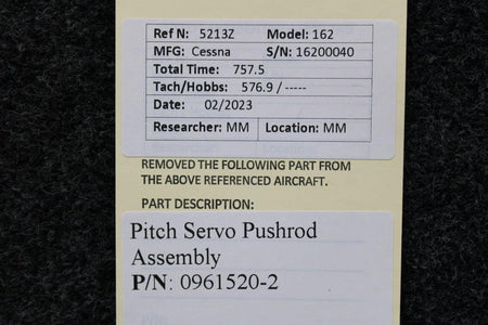 Cessna Aircraft Parts 0961520-2 Cessna 162 Pitch Servo Pushrod Assy