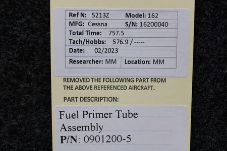 Cessna Aircraft Parts 0901200-5 Cessna 162 Fuel Primer Tube Assembly