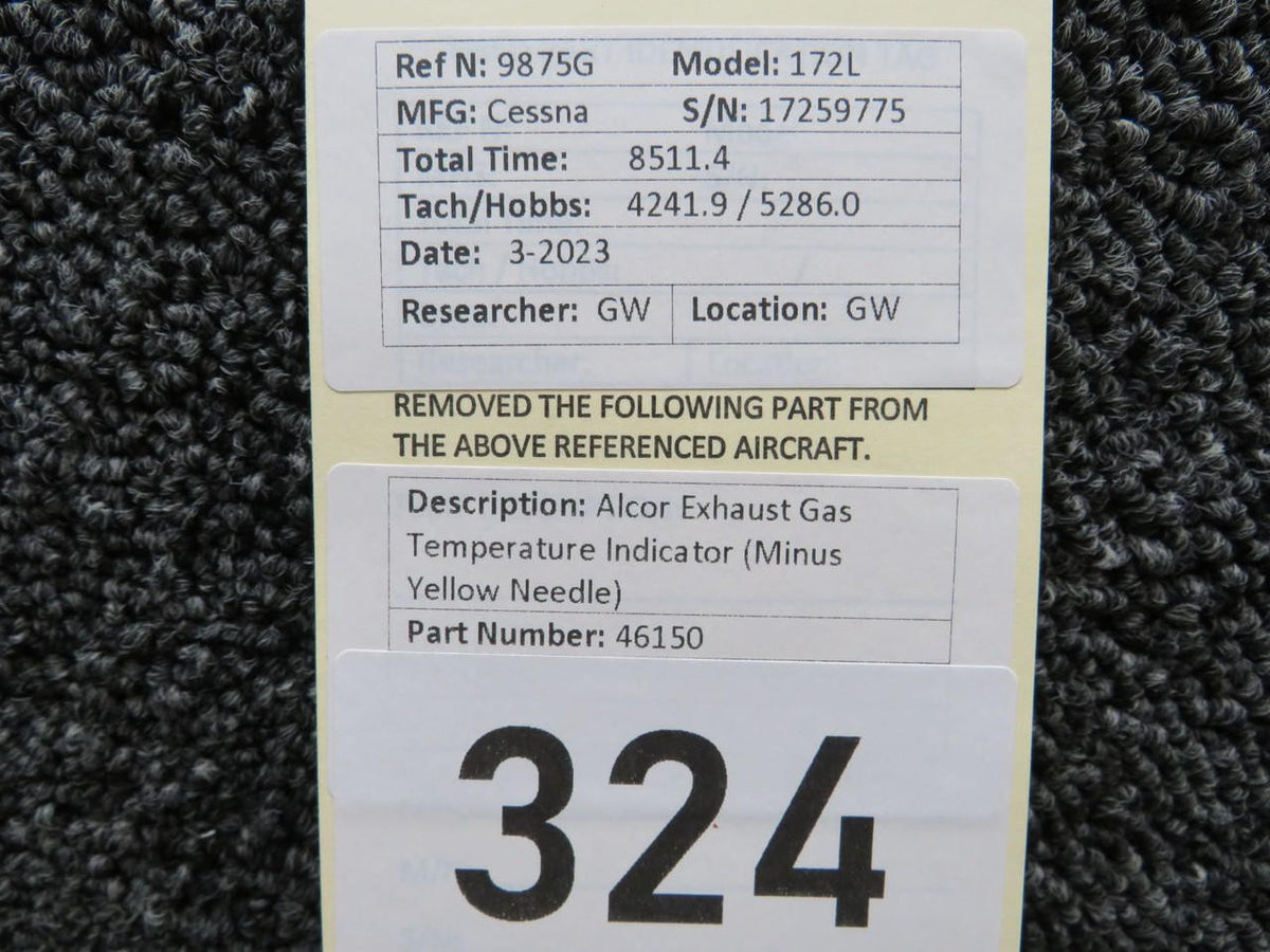 Alcor 46150 Alcor Exhaust Gas Temperature Indicator with Probe (Minus Yellow Needle)