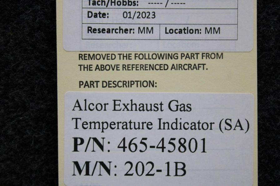 Alcor 465-45801 Alcor 202-1B Exhaust Gas Temperature Indicator (SA)