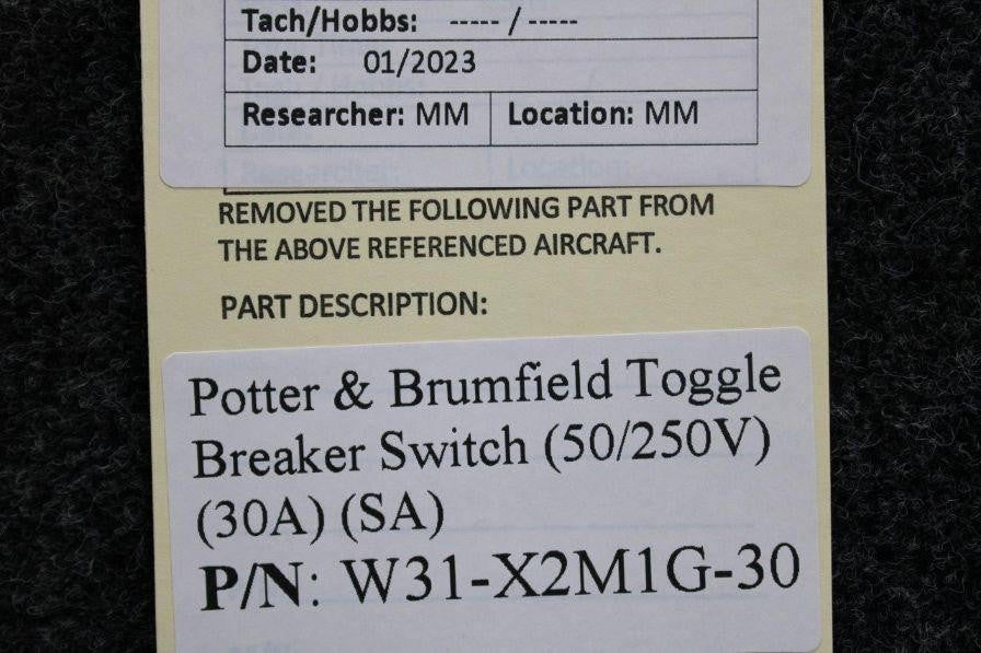 Potter and Brumfield W31-X2M1G-30 Potter and Brumfield Toggle Breaker Switch (50/250V, 30A) (SA)