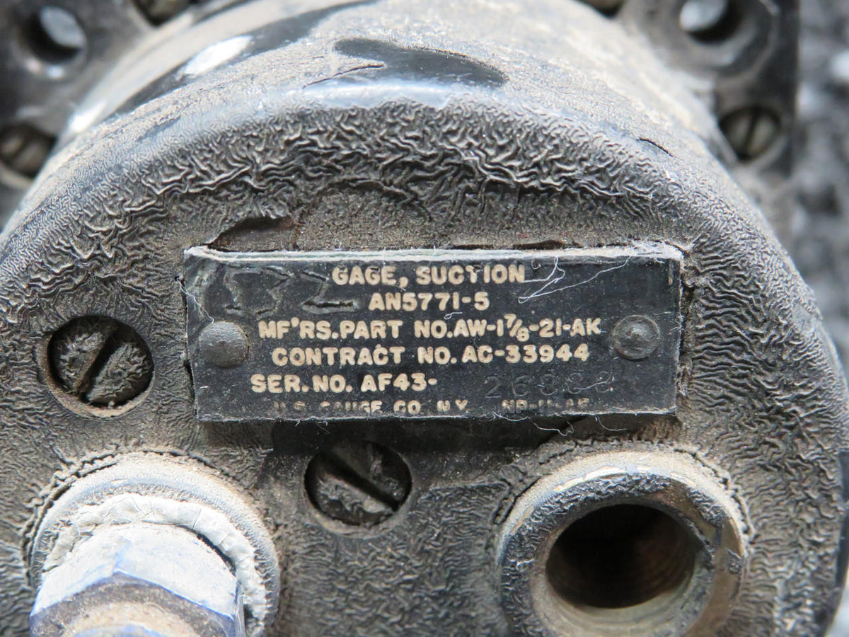 US Gauge AW-1-7/8-21-AK (Alt: AN5771-5) US Gauge Suction Indicator