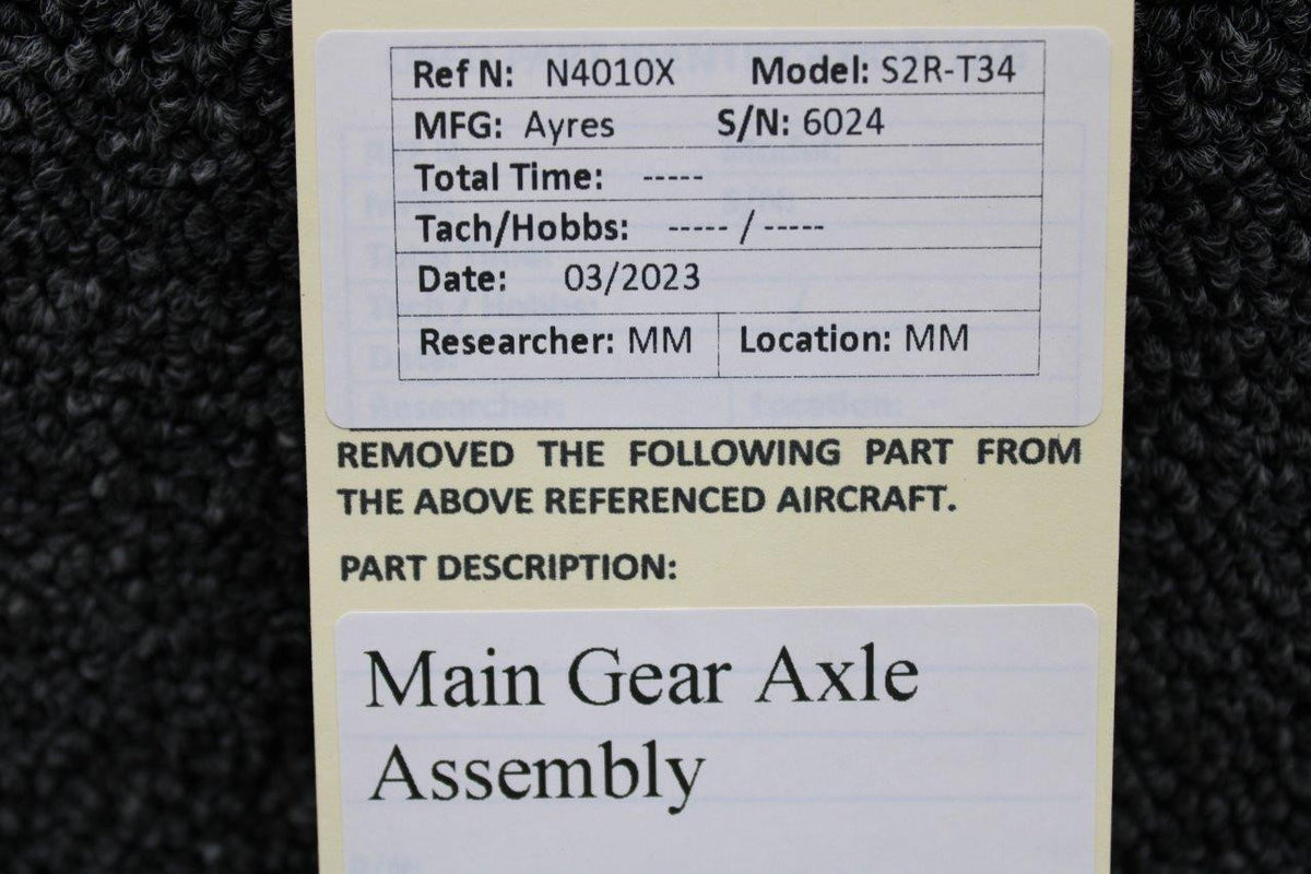 Ayres S2R-T34 Main Gear Axle Assembly