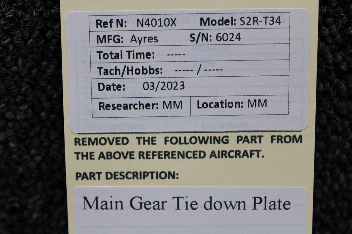 Ayres S2R-T34 Main Gear Tie Down Plate