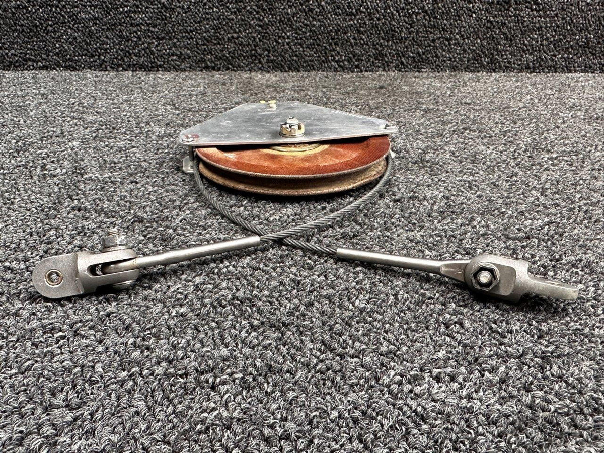 Beechcraft Parts 35-524245-2 / 118540-BHP-5 Beech S35 Rudder Balance Cable Pulley with Cable
