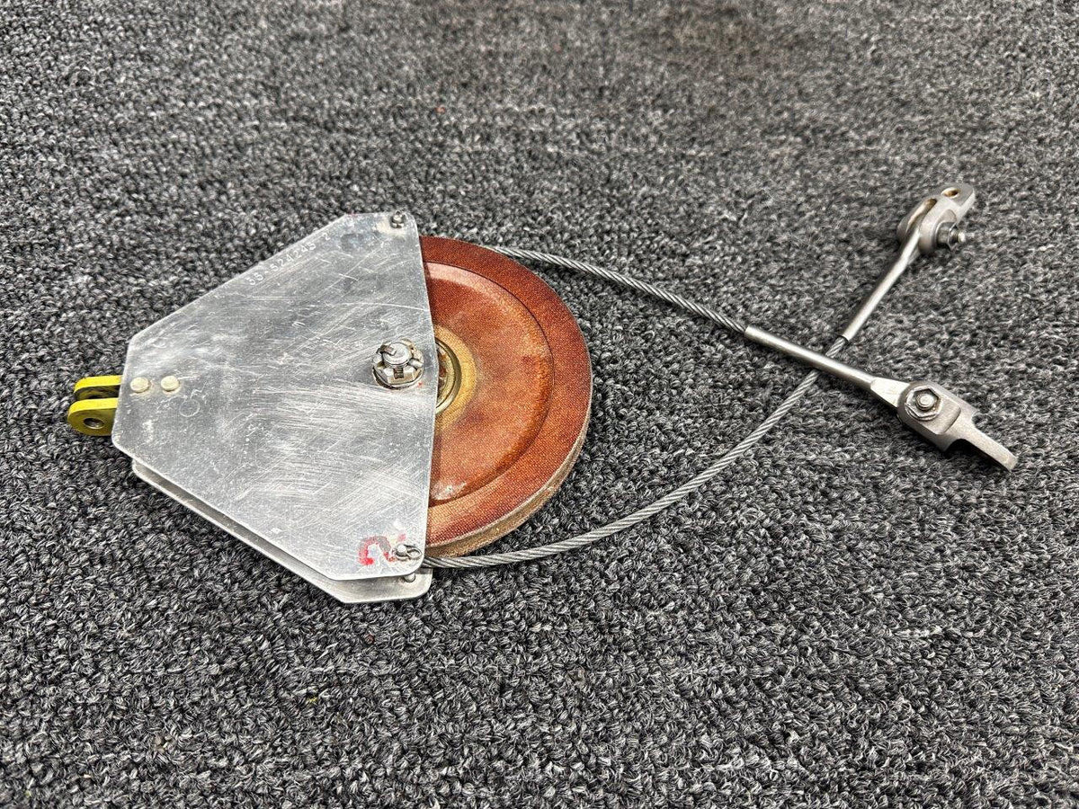 Beechcraft Parts 35-524245-2 / 118540-BHP-5 Beech S35 Rudder Balance Cable Pulley with Cable