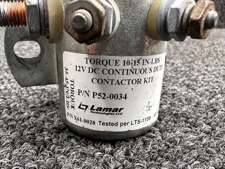 lamar P52-0034 (Alt: X61-0028) Lamar Solenoid Contractor Assembly (Volts: 12)