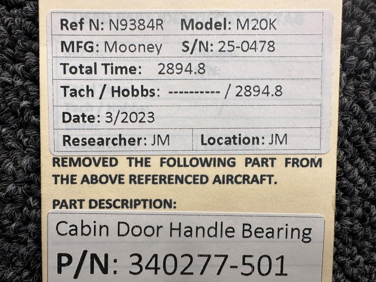 Mooney Aircraft Parts & Accessories 340277-501 Mooney M20K Cabin Door Handle Bearing