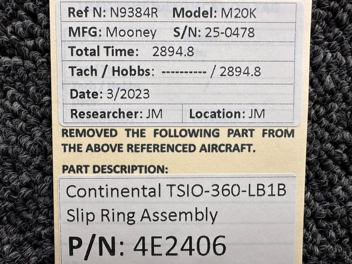 Continental Motors  4E2406 Continental TSIO-360-LB1B Slip Ring Assembly