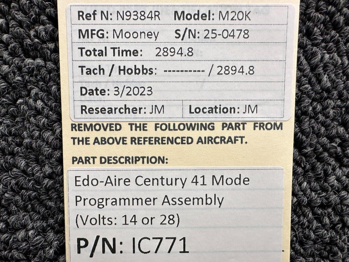 Edo-Aire 1C771 Edo-Aire Century 41 Mode Programmer Assembly (Volts: 14 or 28)