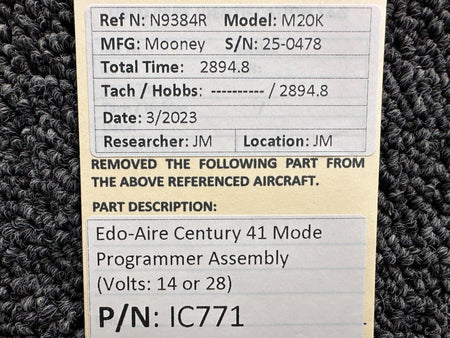 Edo-Aire 1C771 Edo-Aire Century 41 Mode Programmer Assembly (Volts: 14 or 28)