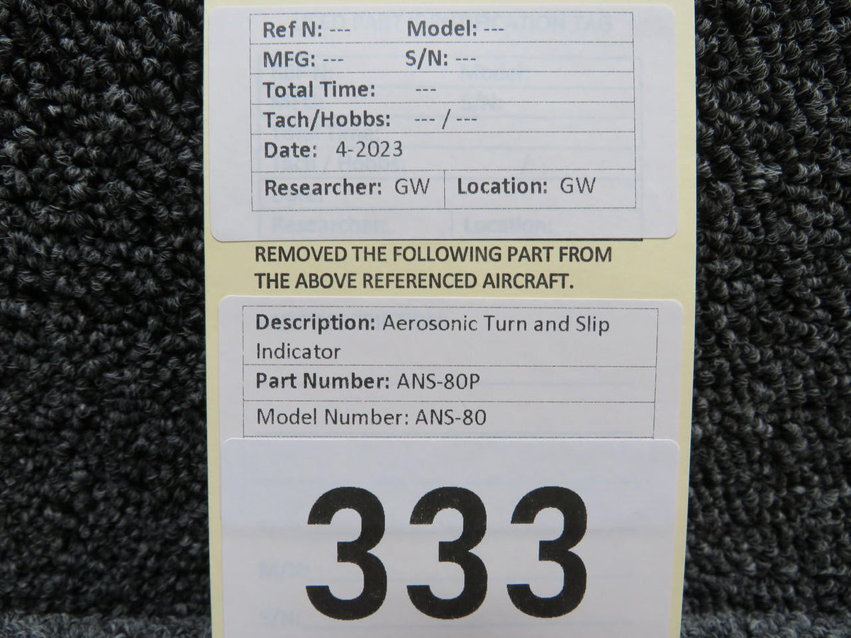 Aerosonic ANS-80P Aerosonic ANS-80 Turn and Slip Indicator